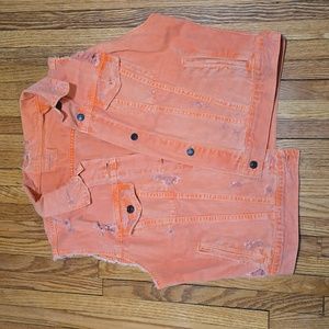 Denim short sleeve jacket